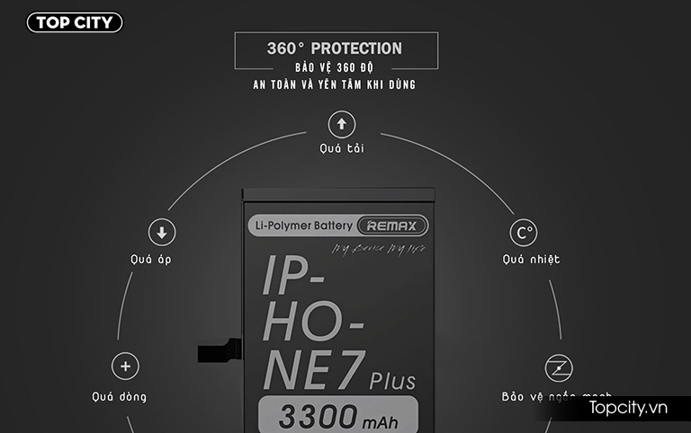 Pin dung lượng cao 3.300mAh cho iPhone 7 Plus chính hãng Remax RPA-i7 - 7